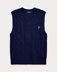 Aran-Knit Cotton Sweater Vest