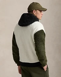 Logo Color-Blocked Pile Fleece Hoodie