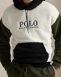 Logo Color-Blocked Pile Fleece Hoodie