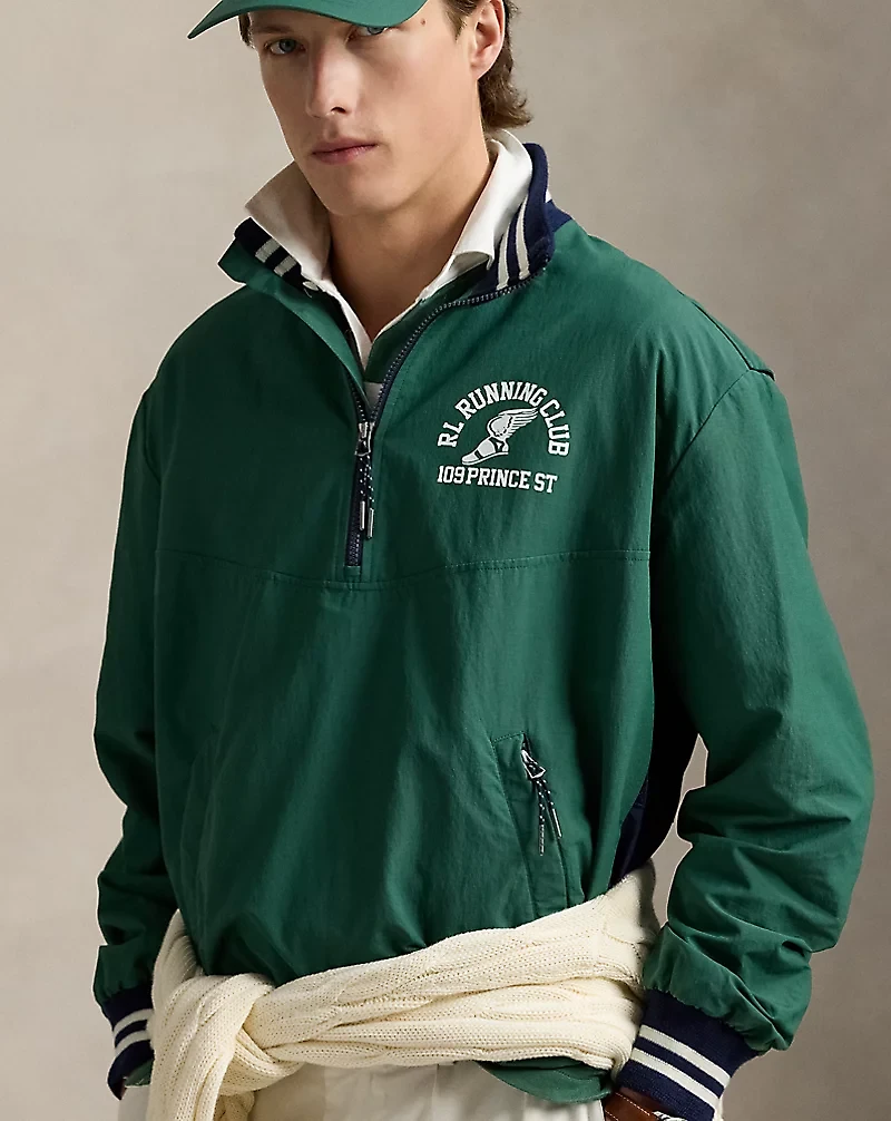 Ripstop Quarter-Zip Graphic Jacket