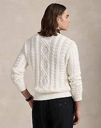 Aran-Knit Cotton Rollneck Sweater