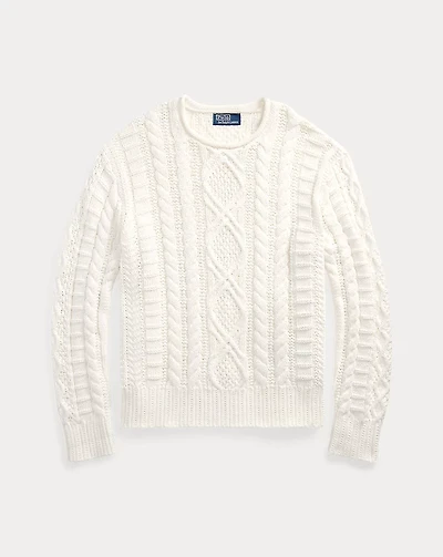 Aran-Knit Cotton Rollneck Sweater