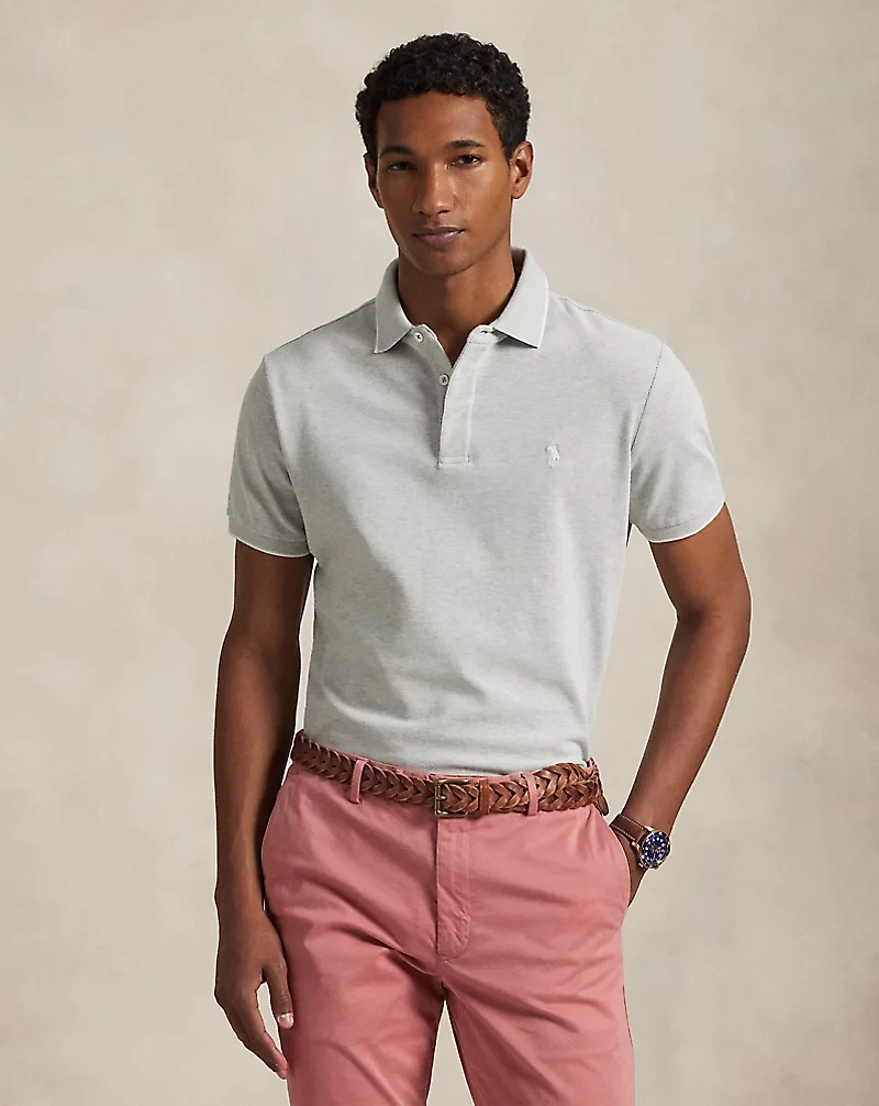 Custom Slim Fit Stretch Oxford Mesh Polo