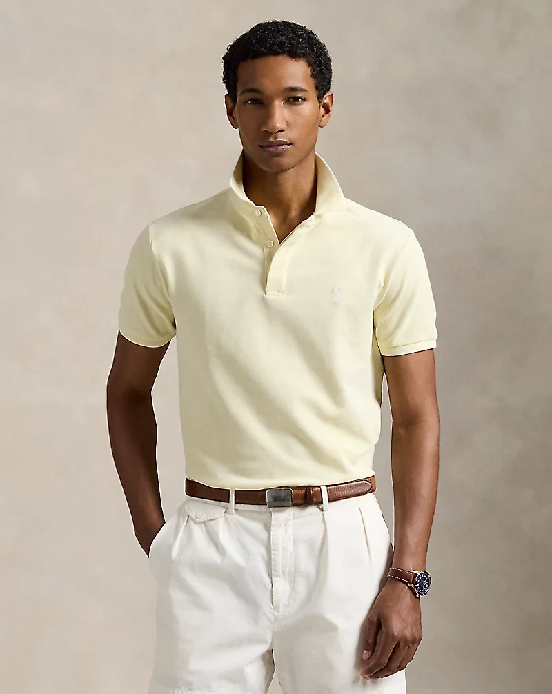 Custom Slim Fit Stretch Oxford Mesh Polo