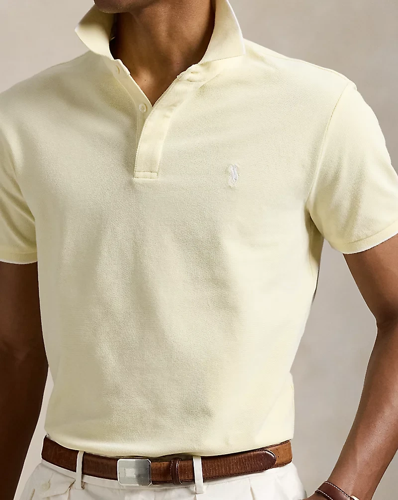 Custom Slim Fit Stretch Oxford Mesh Polo