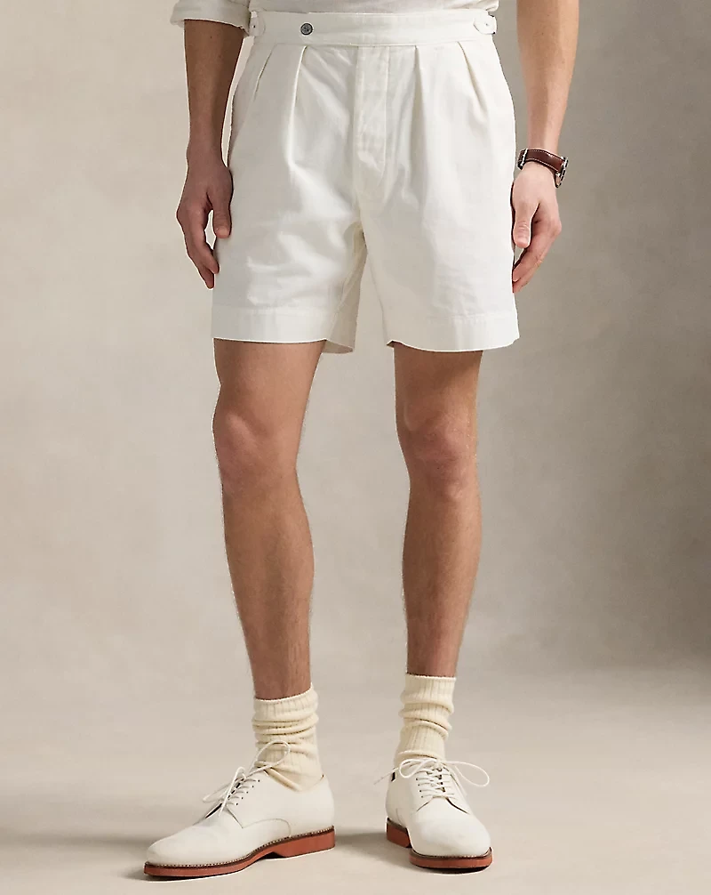 7-Inch Relaxed Fit Pleated Twill Short