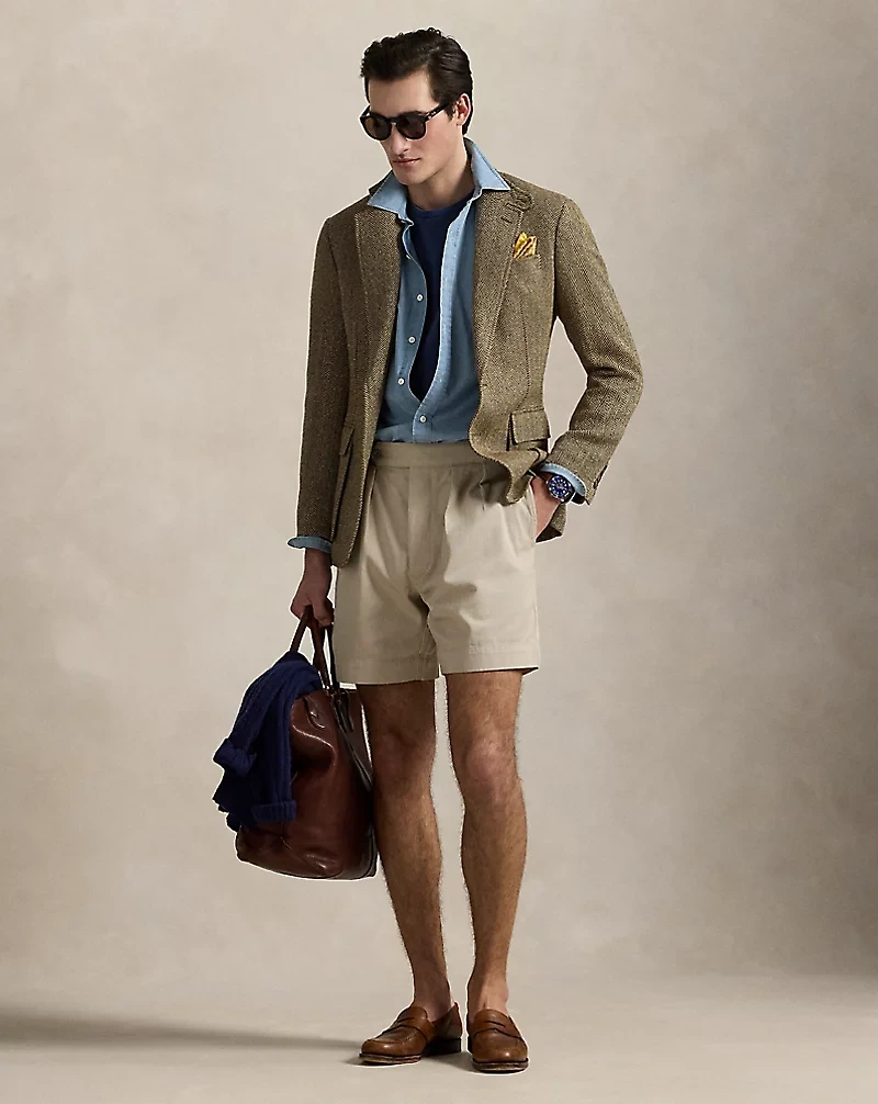 7-Inch Relaxed Fit Pleated Twill Short