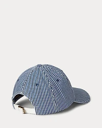 Indigo Striped Denim Cap