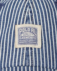 Indigo Striped Denim Cap