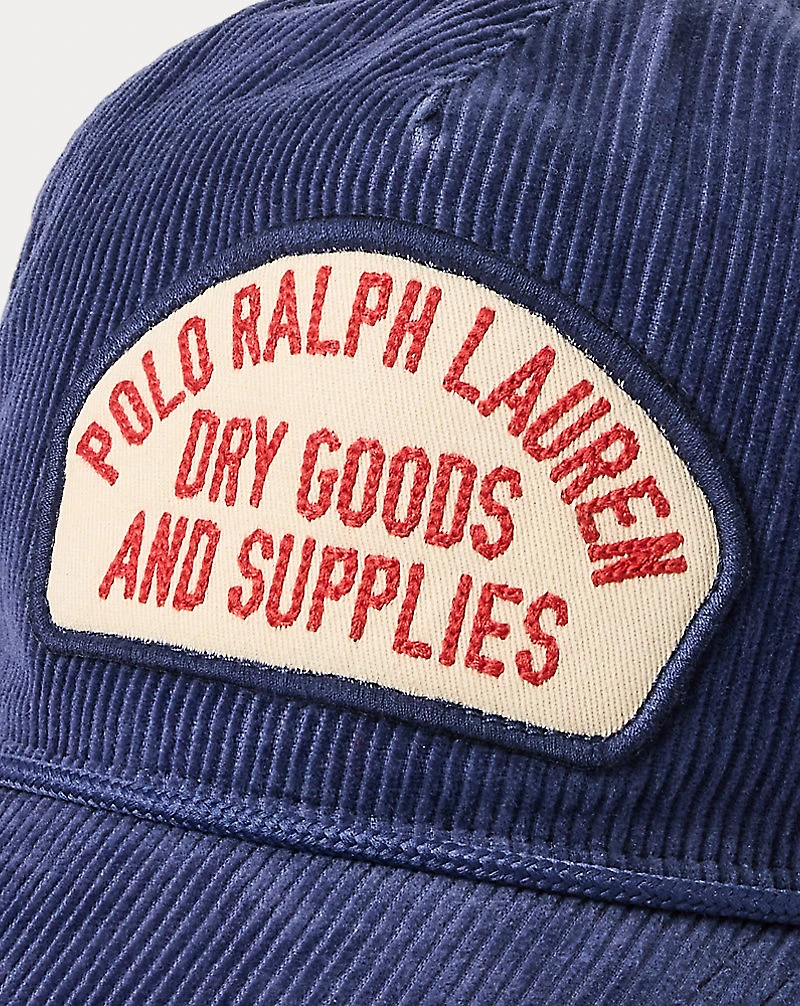 Logo-Patch Corduroy Trucker Cap