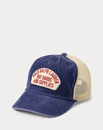 Logo-Patch Corduroy Trucker Cap
