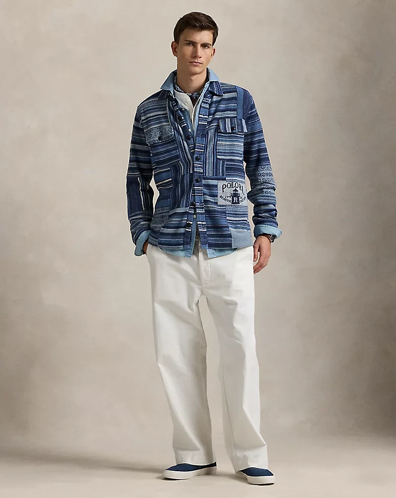 Patchwork Cotton-Linen Cardigan