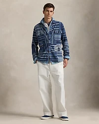 Patchwork Cotton-Linen Cardigan