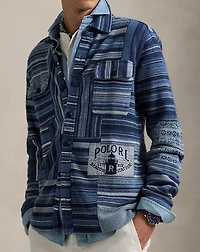 Patchwork Cotton-Linen Cardigan