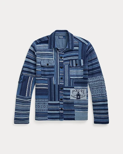 Patchwork Cotton-Linen Cardigan