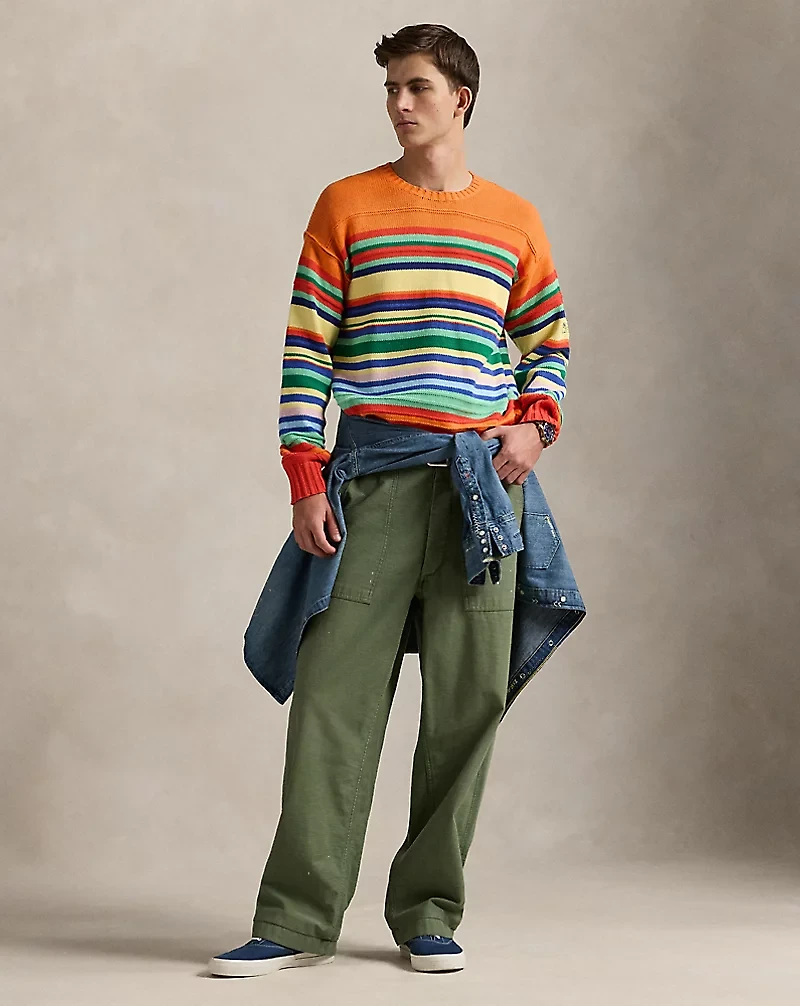 Striped Cotton-Blend Sweater