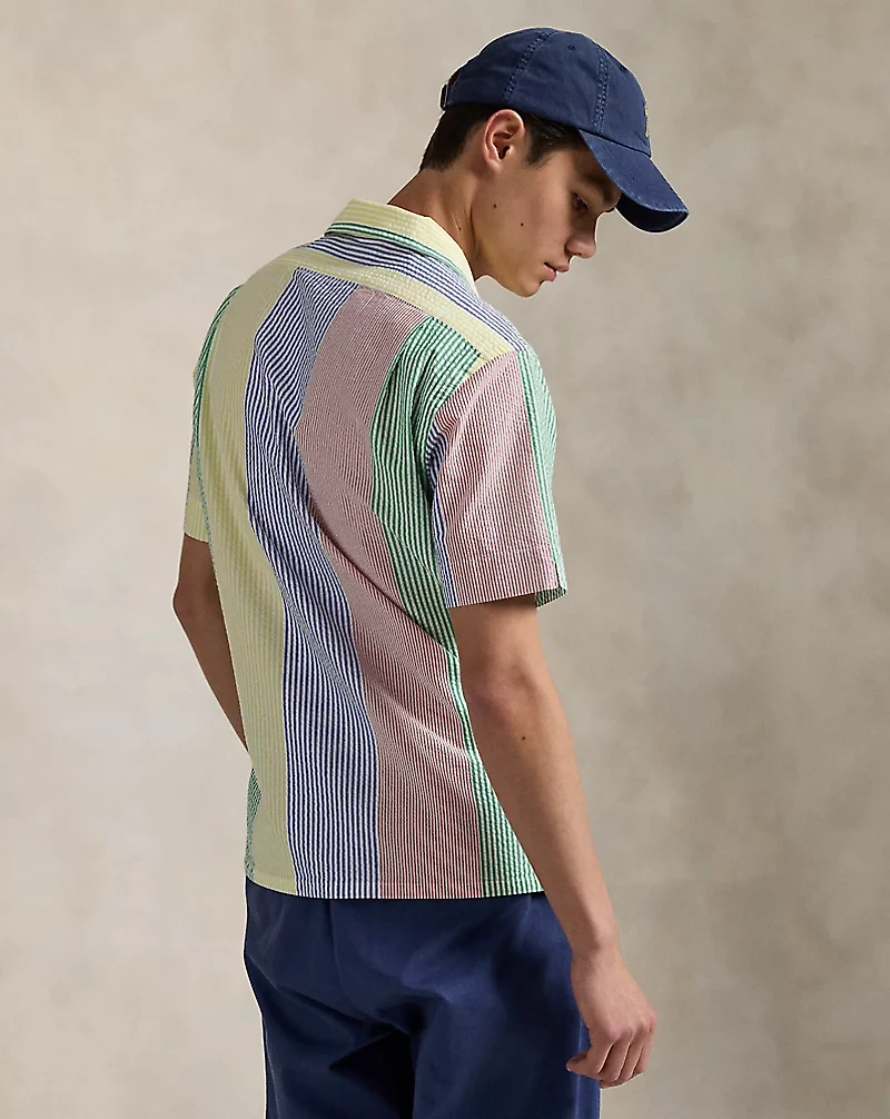 Classic Fit Striped Seersucker Shirt