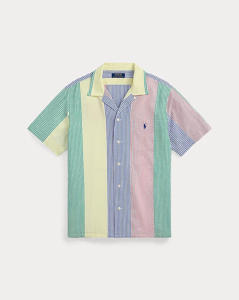 Classic Fit Striped Seersucker Shirt