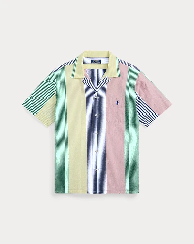 Classic Fit Striped Seersucker Shirt
