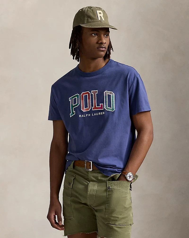 Classic Fit Madras-Logo Jersey T-Shirt