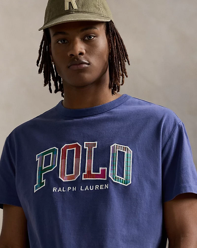 Classic Fit Madras-Logo Jersey T-Shirt