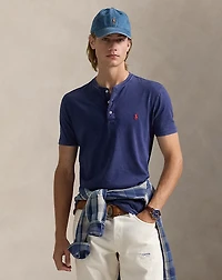Slub Jersey Short-Sleeve Henley Shirt