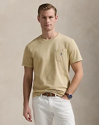 Standard Fit Cotton-Linen Pocket T-Shirt