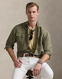 Standard Fit Cotton-Linen Pocket T-Shirt