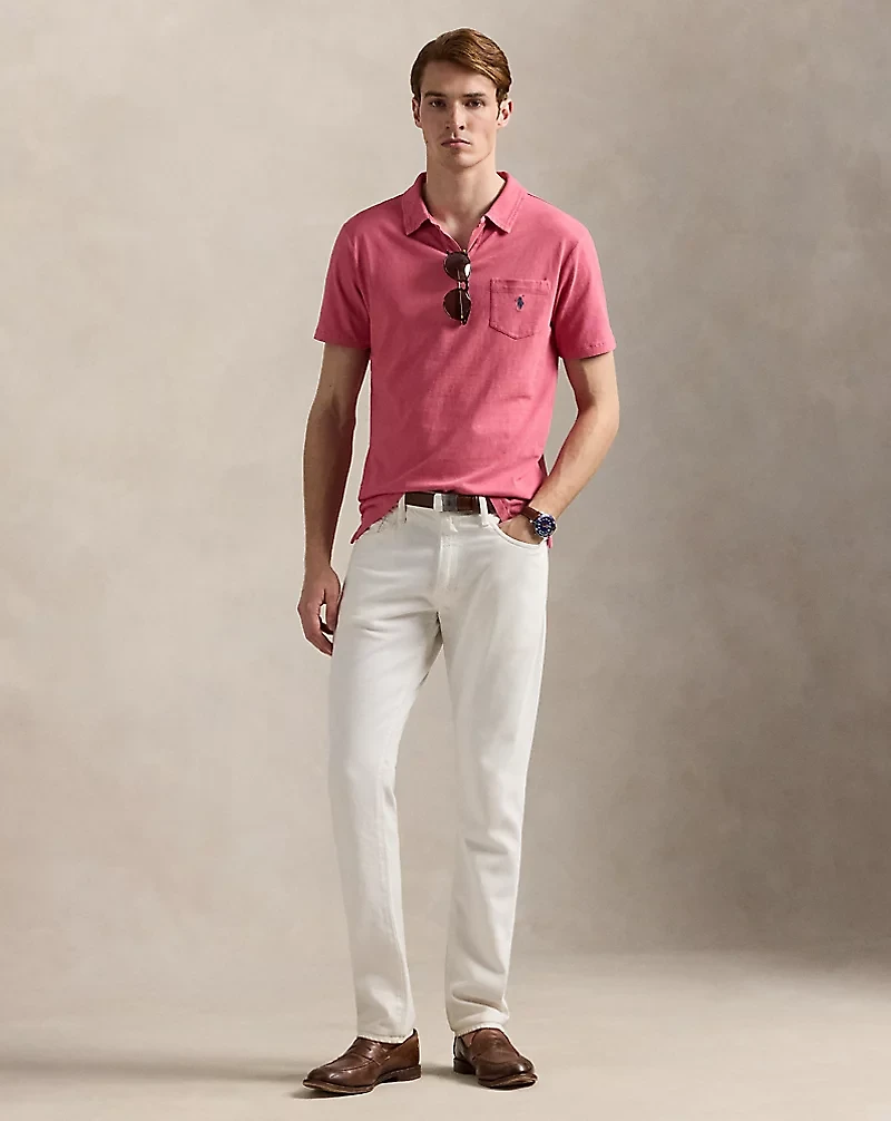 Standard Fit Cotton-Linen Polo Shirt