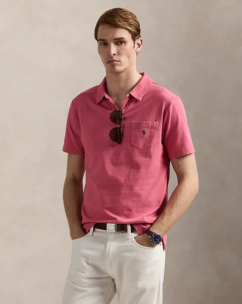 Standard Fit Cotton-Linen Polo Shirt