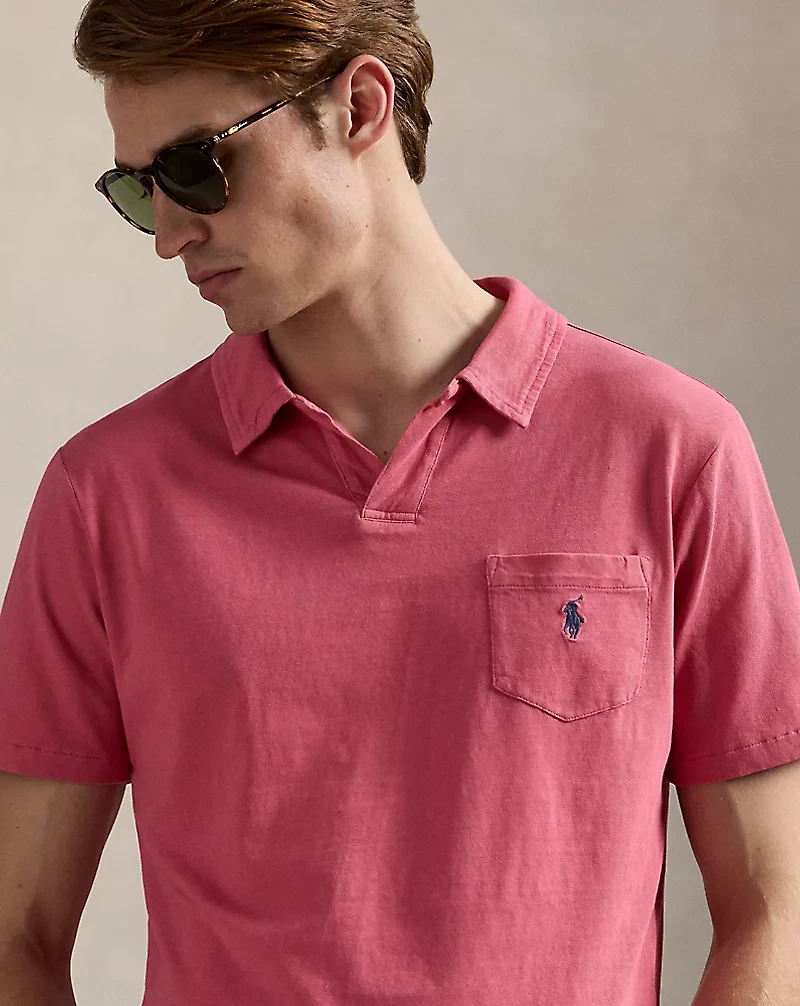 Standard Fit Cotton-Linen Polo Shirt