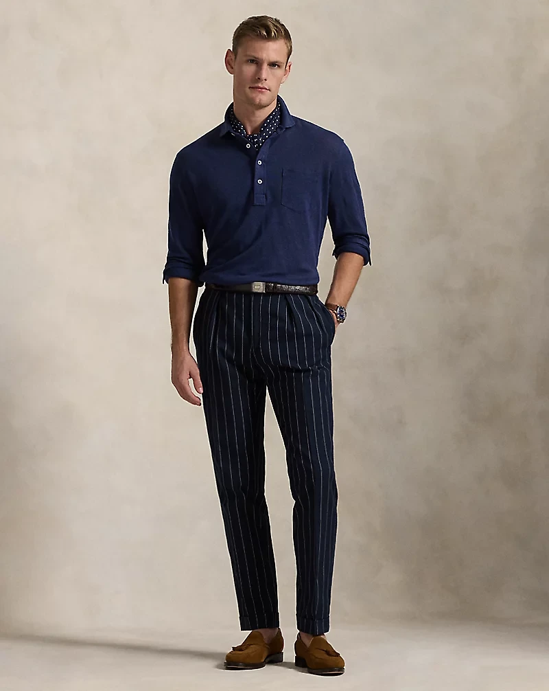 Linen Mesh Polo Shirt