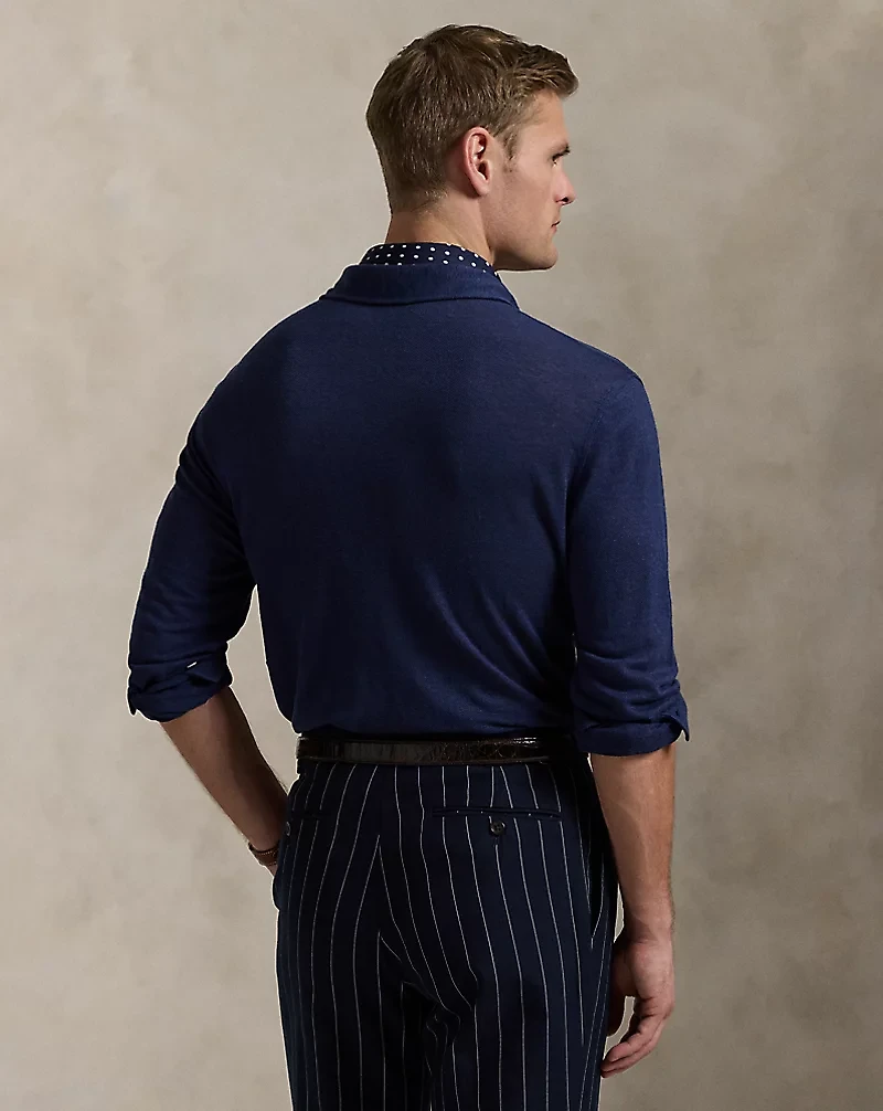 Linen Mesh Polo Shirt