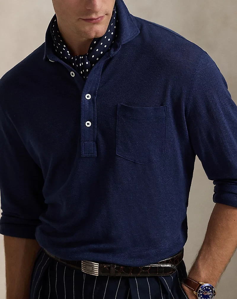 Linen Mesh Polo Shirt