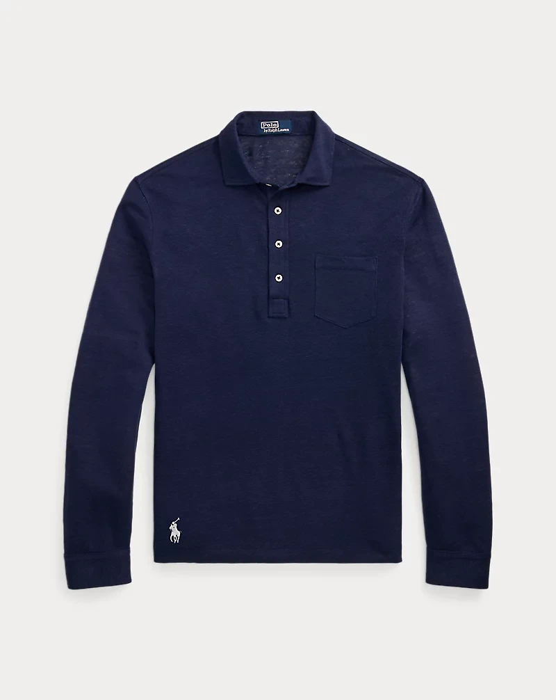 Linen Mesh Polo Shirt