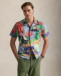Classic Fit Patchwork-Print Oxford Shirt