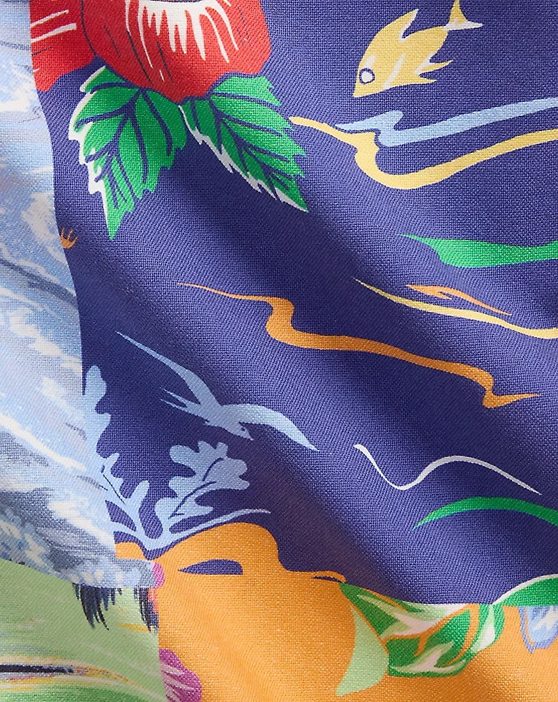 Classic Fit Patchwork-Print Oxford Shirt