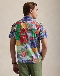 Classic Fit Patchwork-Print Oxford Shirt