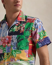 Classic Fit Patchwork-Print Oxford Shirt