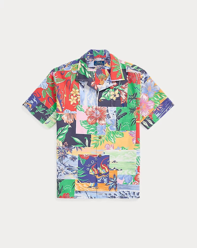Classic Fit Patchwork-Print Oxford Shirt