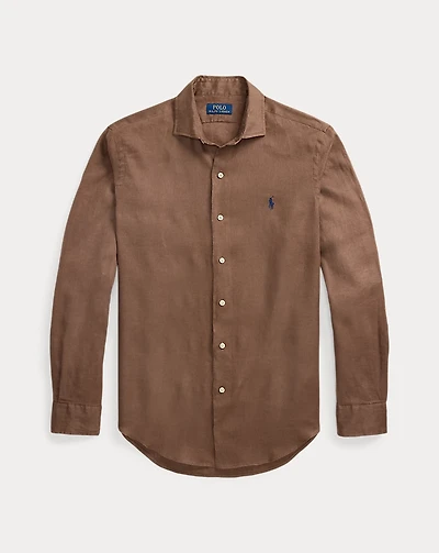 Classic Fit Houndstooth Linen Shirt