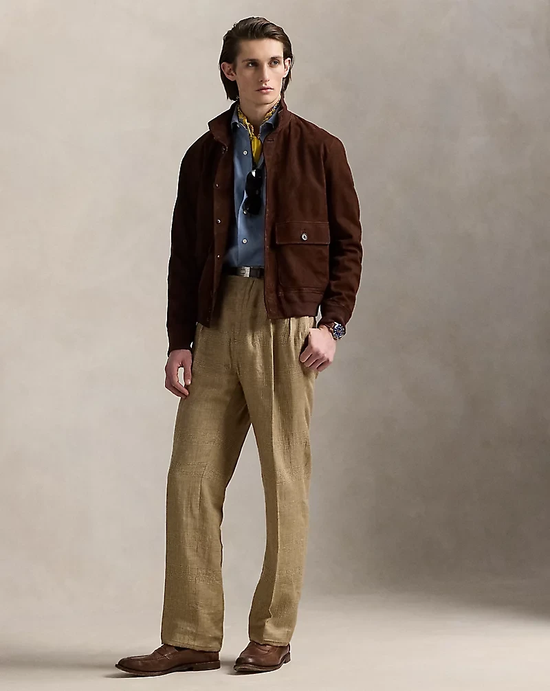 Classic Fit Houndstooth Linen Shirt