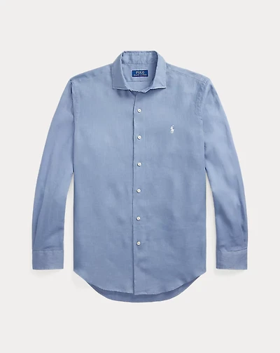 Classic Fit Houndstooth Linen Shirt