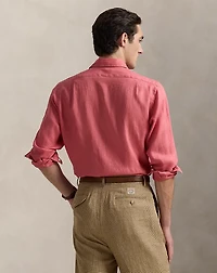 Classic Fit Houndstooth Linen Shirt