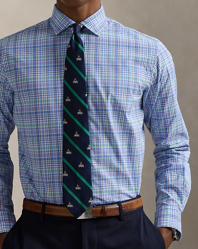 Classic Fit Plaid Poplin Shirt