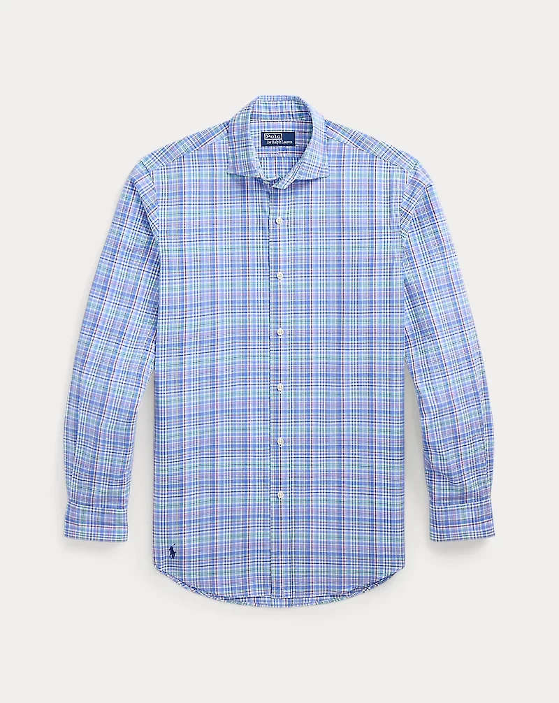Classic Fit Plaid Poplin Shirt