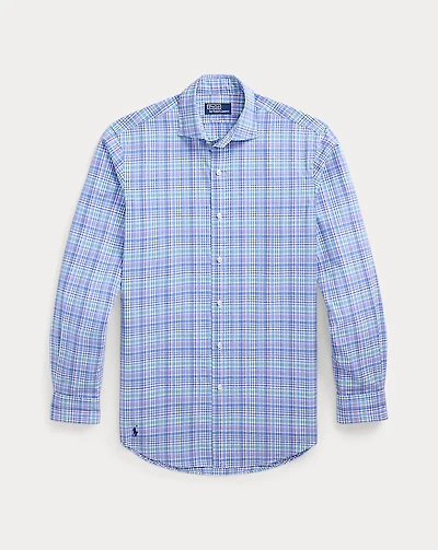 Classic Fit Plaid Poplin Shirt