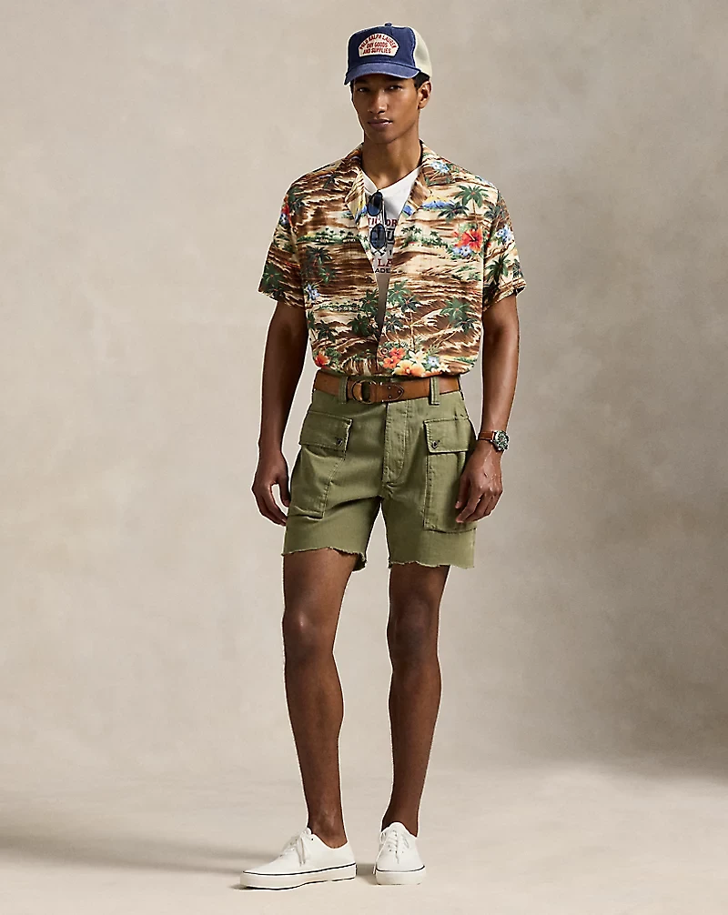 Classic Fit Tropical-Print Camp Shirt