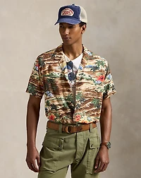 Classic Fit Tropical-Print Camp Shirt