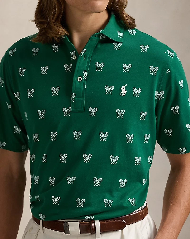 Classic Fit Racquet-Print Polo Shirt